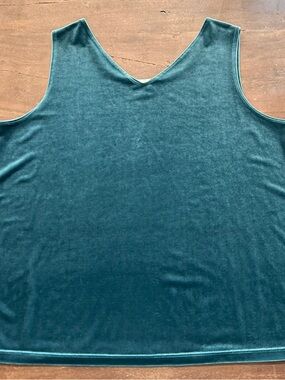 Chico's Teal V-Neck Velvet Tank - Size 3